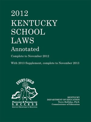 cover image of Kentucky School Laws Annotated